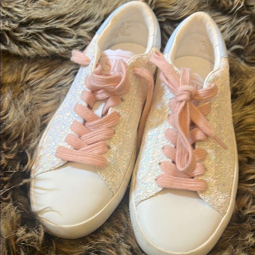 Sam Edelman Glitter Sneakers with Pink Accents